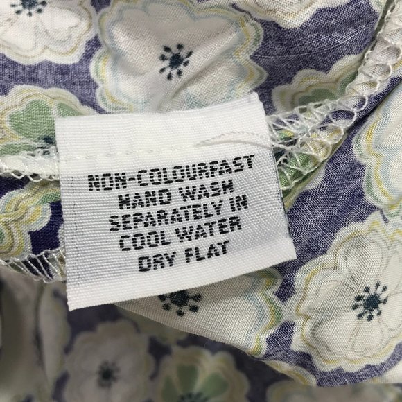 Anonymous Blue Floral Top Size Small Spaghetti Strap V-Neck Sexy Summer Cotton - Picture 5 of 6